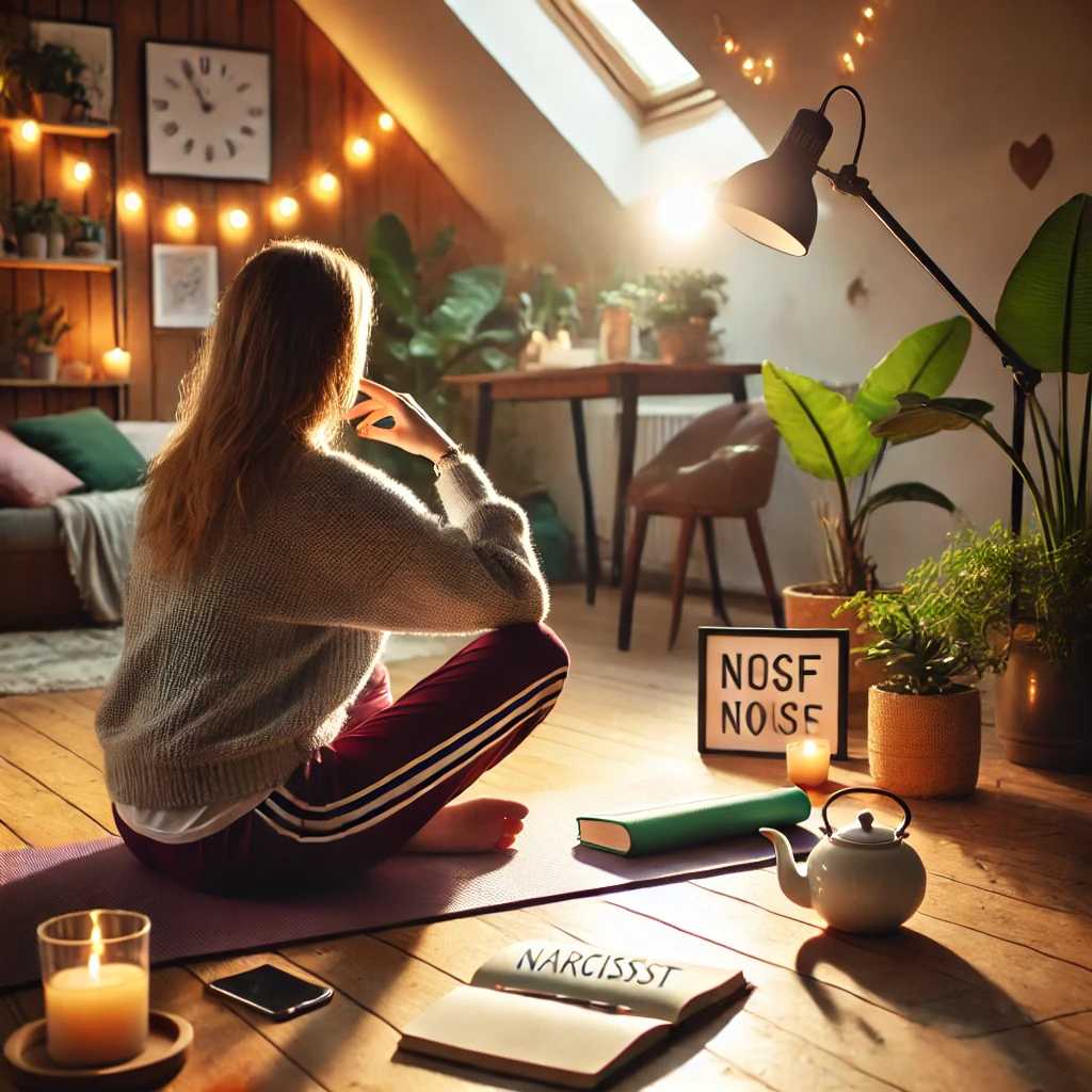 image of strategies to deal with narcissists - practicing mindfulness - AIDKWOT